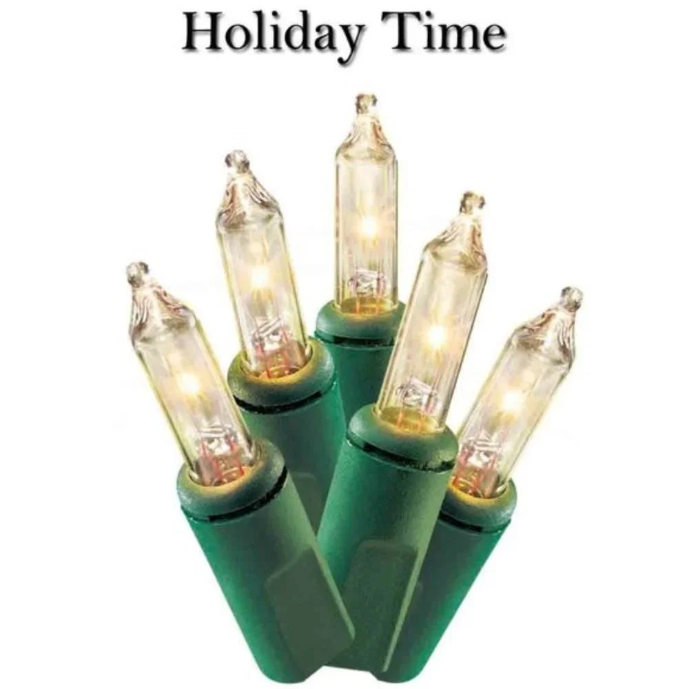 Holiday Time 100 Clear Mini Christmas String Lights NWT